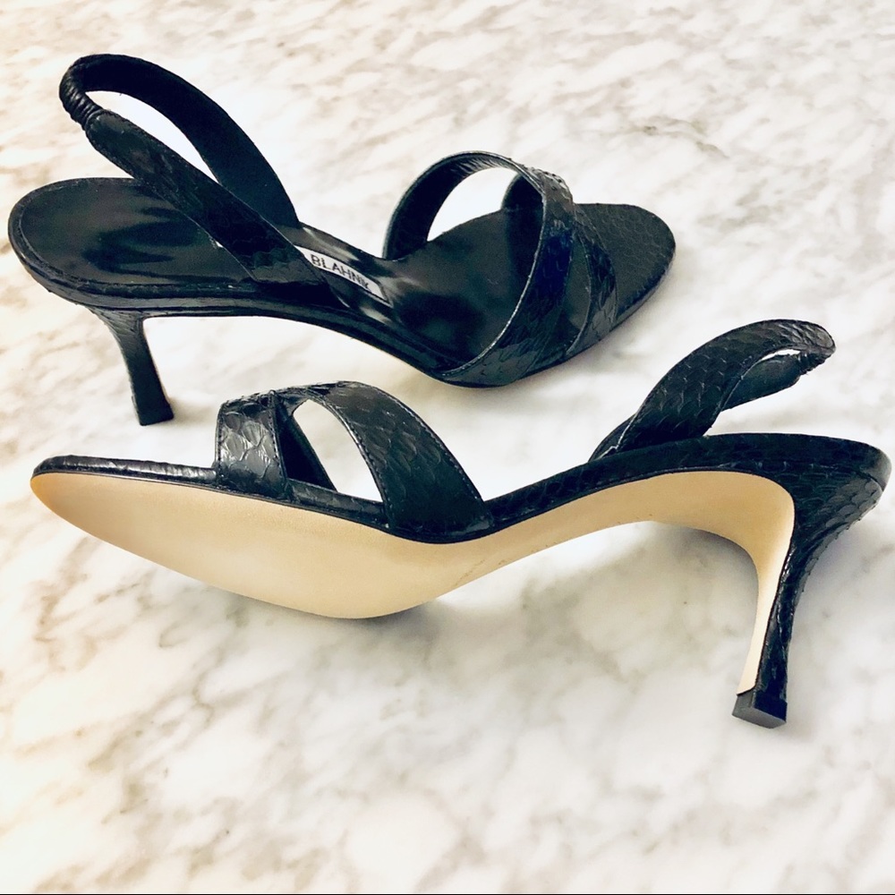 MANOLO BLAHNIK Crisscross Slingback Sandal Size 37